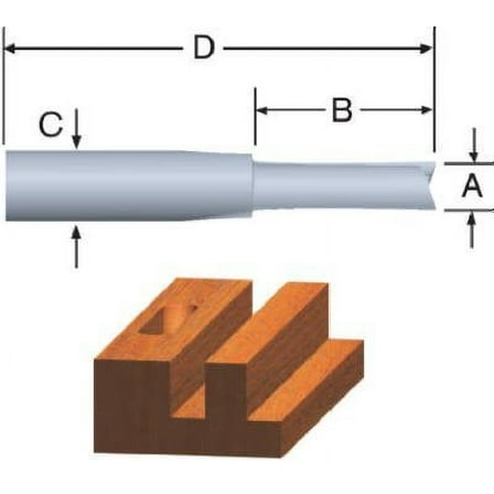 Vermont American 23101 3/16 X 1/2-Inch Single-Flute Straight Router Bit - Quantity 5