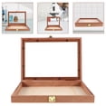 thumbnail image 1 of KONTONTY Light Brown Wooden Display Box with Clear Lid for Chess Storage and Home Decoration, 1 of 8