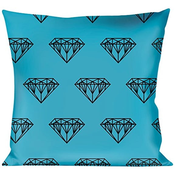 Buckle-Down Throw Pillow - Diamond Sketch Turquoise Black