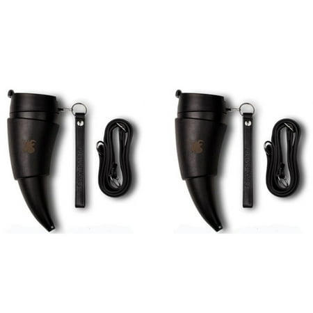 

2X Horns Coffee Mug 230ML Stainless Steel Vacuum Cup Flask Tea Cups Water with Rope-Black