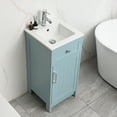 thumbnail image 3 of Wonline 16 inch Bathroom Vanity with White Ceramic Sink Combo for Small Space,Modern Bathroom Storage Vanity with Soft-Close Doors Adjustable Shelf(Ice Blue), 3 of 11