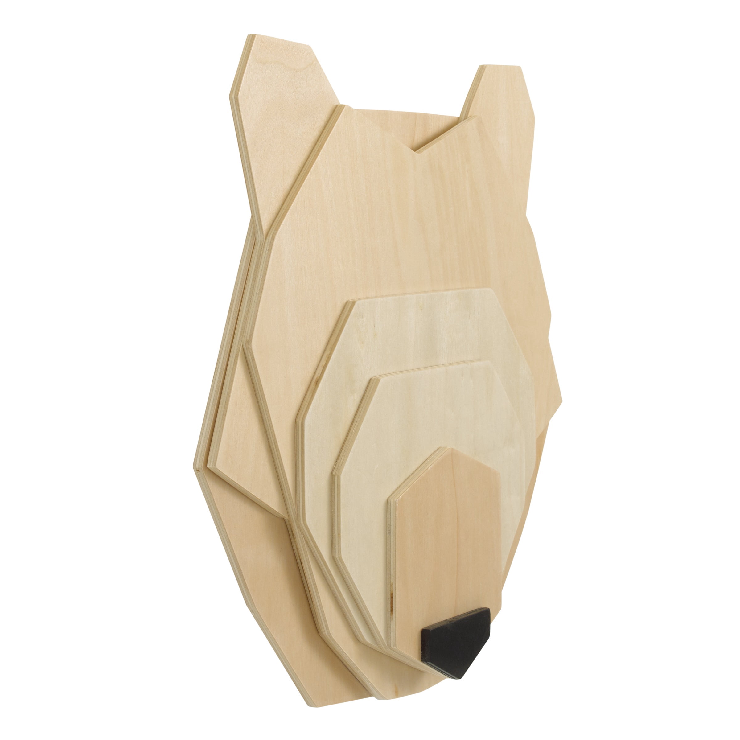 Little Love by NoJo Bear Head Layered Natural Wood Wall Décor