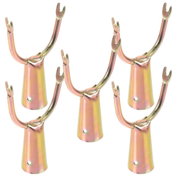 ETEREAUTY 5-Pack Metal Clothes Rod Replacement Forks for Wardrobe, Balcony, and Home Use