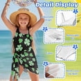 thumbnail image 5 of Xixirimido Shamrocks Black Print Girls One Piece Swimsuits Cutout Bathing Suit with Cover Up Skirt Quick Dry Beach Swimwear with Adjustable Strap, Size 7-8 Years, 5 of 7
