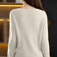 thumbnail image 4 of WULMLEO Cozy Sweaters for Women Casual Long Sleeve Loose V-Neck Knit Solid Color Pullover Tops Beige One Size, 4 of 4