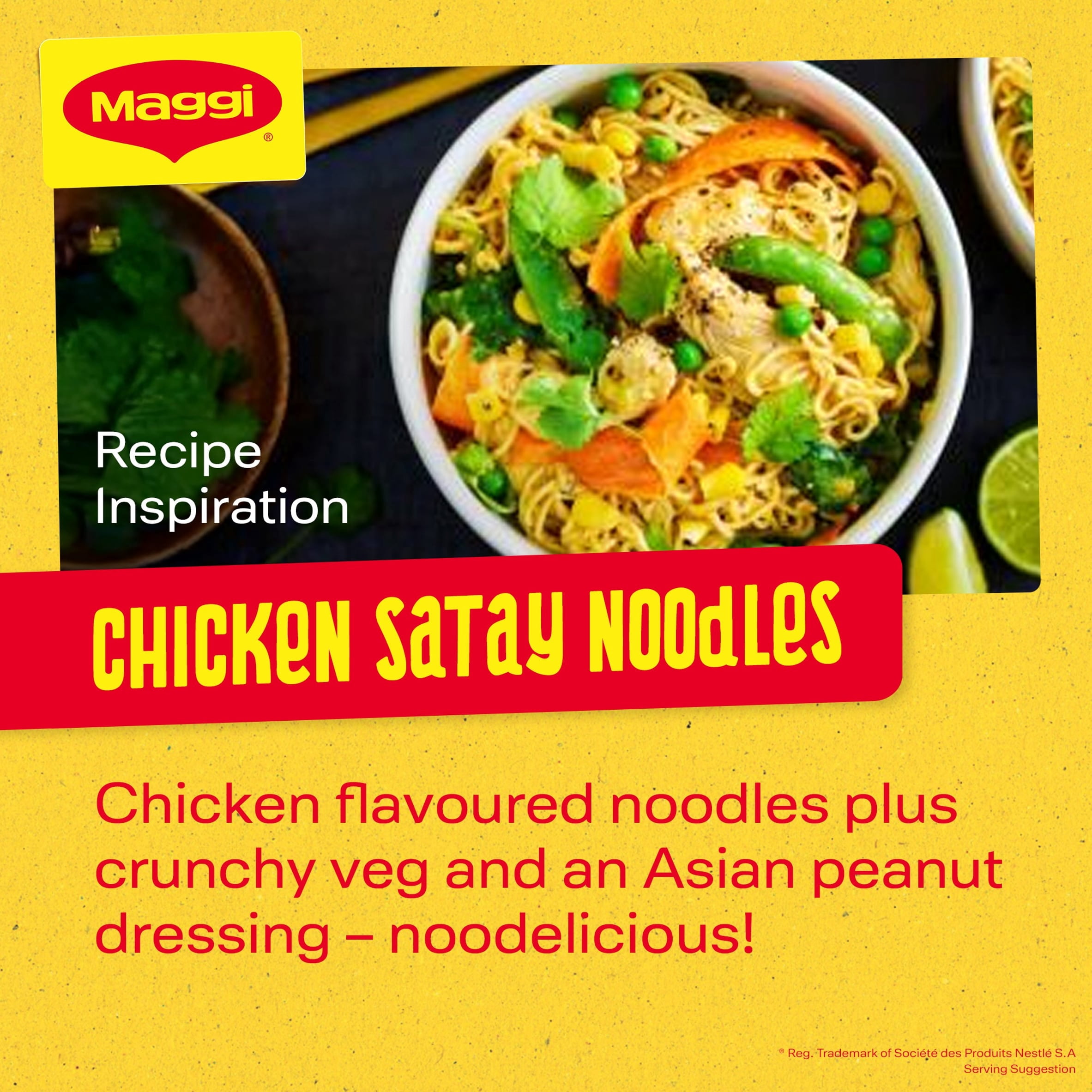 Maggi 2-Minute Instant Noodles - Chicken Flavour 5 x 74g, Imported from Britain