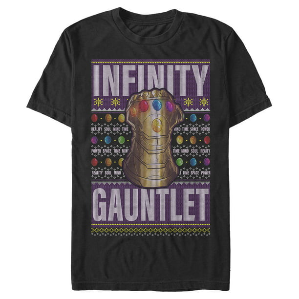 Marvel Men's Thanos Ugly Christmas Gauntlet TShirt