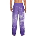 thumbnail image 7 of Salouo Snowfall Sky White Purple Print Pajama Pants for Men, Lounge Pants Elastic Waistband Casual Men's sleepwear Loungewear Sleep Pajama Pant -X-Large, 7 of 7