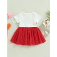 thumbnail image 4 of Suealasg Kid Girls Valentine’s Day Dress 6M 9M 1T 2T 3T Red Heart Print Short Sleeve Round Neck Tutu Dress Toddler Baby Girls Summer Casual Dress, 4 of 9