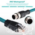 thumbnail image 2 of Cable Ethernet Lonlonty M12 de 4 pines a RJ45 Cat6 de 1 m blindado, 2 of 7