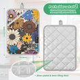 thumbnail image 6 of Yayeee Pot Holders Kitchen Heat Resistant with Pocket 7"x9.8" Cotton Oven Cooking Hot Pads, Beige Flowers, 6 of 7
