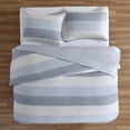 thumbnail image 4 of Levtex Home - Sand Stripes Duvet Cover Set - Twin Duvet Cover (68 x 88in.) + One Standard Pillow Case (26 x 20in.) - Jaquard Stripe - Grey, Chambray, Blue, White - Cotton, 4 of 8
