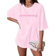 thumbnail image 3 of MOUSYA Faith Over Fear T-shirt Women Oversized Christian Religious Sayings Tees Drop Shoulder Tee Tops, 3 of 6