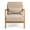 thumbnail image 4 of Nmkwnr Single Seat Sofa Chair with Solid Wood Armrest and Legs, Mid Century Modern Accent Chair for Office, Living Room, Beige, 4 of 7