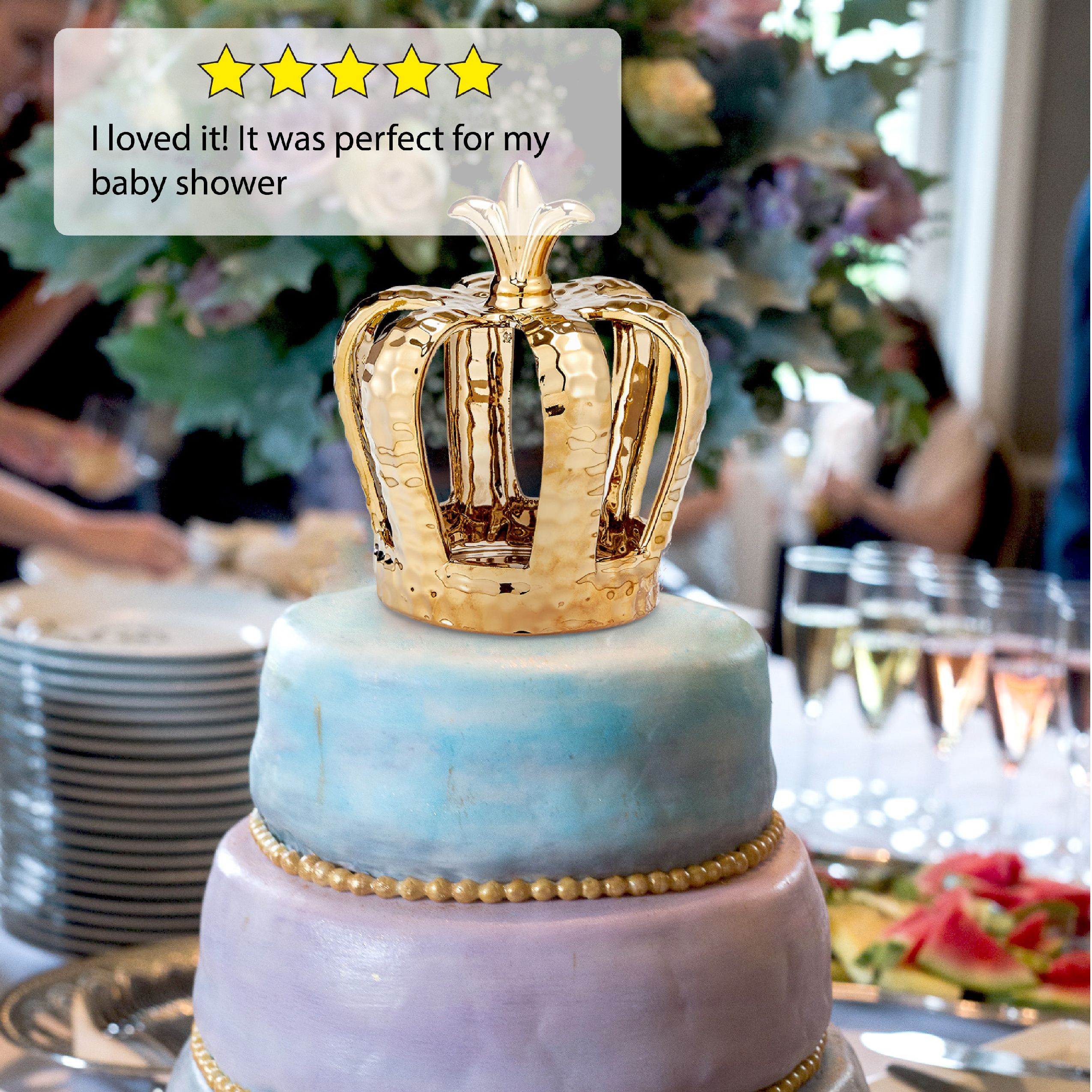 1 X Gold Crown Cake Topper excludes Number, Fondant Prince or Princess  Crown Cake Decoration, 