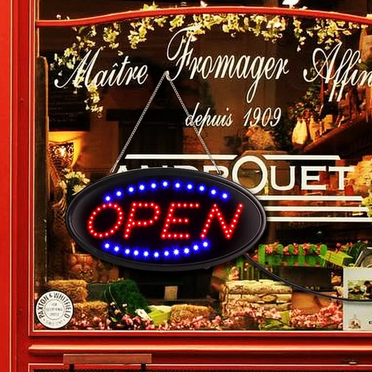 UU&T LED Open Sign, 19''x10" Bright Sign Flashing Light for Business Walls Window Shop Bar Hotel, Two Modes, 1.45lbs