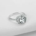 thumbnail image 3 of HeartsAndYou 1.5ct Round Cut Moissanite Engagement Ring for Women Double Halo 18k White Gold Over Silver, 3 of 8