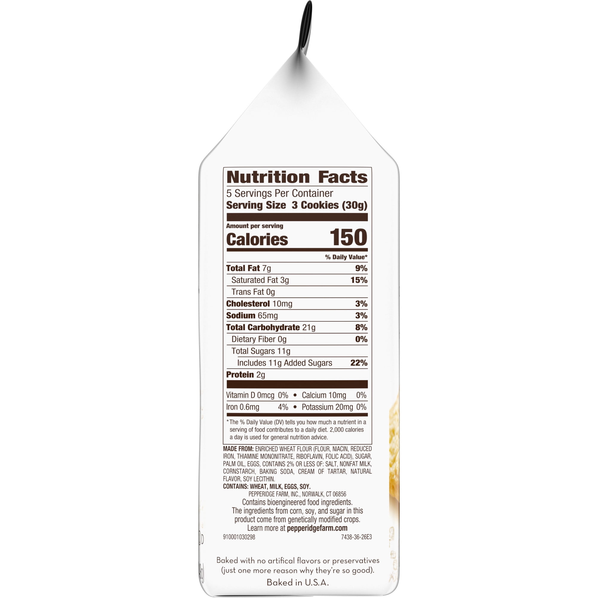 (6 pack) Pepperidge Farm Zurich Sugar Cookies, 5.25 oz Bag
