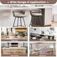 thumbnail image 3 of Bar Stools Set of 4, 24 inch Counter Height Bar Stools, Barstools Counter Stool for Kitchen Counter with Woven Back and Velvet Fabric, Metal Frame Island Chairs, 3 of 5