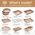 thumbnail image 3 of HONGBAKE 10-Piece Nonstick Carbon Steel Bakeware Set, Baking Sheet Set, Baking Pans, Cake & Loaf Pans, Muffin Pan, Champagne Gold, 3 of 8