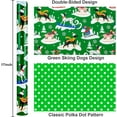 thumbnail image 3 of Dog Christmas Wrapping Paper Roll, Green Wrapping Paper, Reversible Elegant Skiing Puppy and Polka Dot Design Kid Christmas Gift Wrap Paper for Winter Holiday, Dog Lover (17 Inch X 33 Feet), 3 of 13