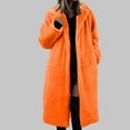 thumbnail image 2 of Hpapadks Blazer for Women Winter Warm Long Sleeve Solid Lapel Long Suit Collar Overcoat Orange L, 2 of 4