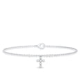 thumbnail image 4 of Rosec Jewels Lab Created Diamond Cross Charm Bracelet (EF-VS Quality) - Ready to Gift for Christmas, 18K White Gold, 7.0 inches, 4 of 7