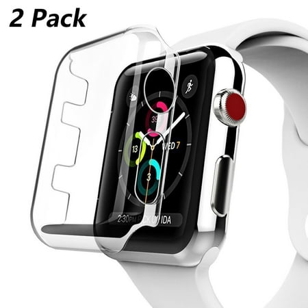 For Apple Watch Series 3 38mm Case, Full Cover Protector Crystal Clear Snap On Cover Case Perfect Fit For Apple Watch Series 3 38mm (Anti-Scratch)(Shock Absorption)(Fingerprint-proof)