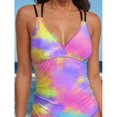 thumbnail image 4 of Women'sSwimwearOnePieceSwimsuitTieDyeVNeckVacationBathingSuits, 4 of 4