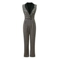 thumbnail image 3 of YOTMKGDO Jumpsuits for Women Houndstooth Jumpsuit Women Button Wear Sleeveless V-Neck Ladies Women's Jumpsuit, Sizes M-3XL, 3 of 7