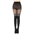 thumbnail image 2 of Lilgiuy Women's Sheer Tights Thin High Waist Control Top Pantyhose Thigh High Stockings, 2 of 5