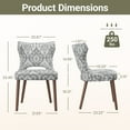 thumbnail image 5 of EOP Modern Fabric Upholstered Dining Chairs Set of 6, Wingback Dining Side Chairs with Solid Wood Legs, Farmhouse Dining Room Chairs for Dining Room, Kitchen, and Living Room, Jacquard, 5 of 7