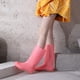 thumbnail image 2 of Algodón Alto Botas de Lluvia No Resbalada Zapatos de Lluvia Impermebles PVC CalZADA DE LLUVIA TRANSPARENTE CON LUJOSO ALGODÓN PARA MUJERES Adultas, 2 of 5