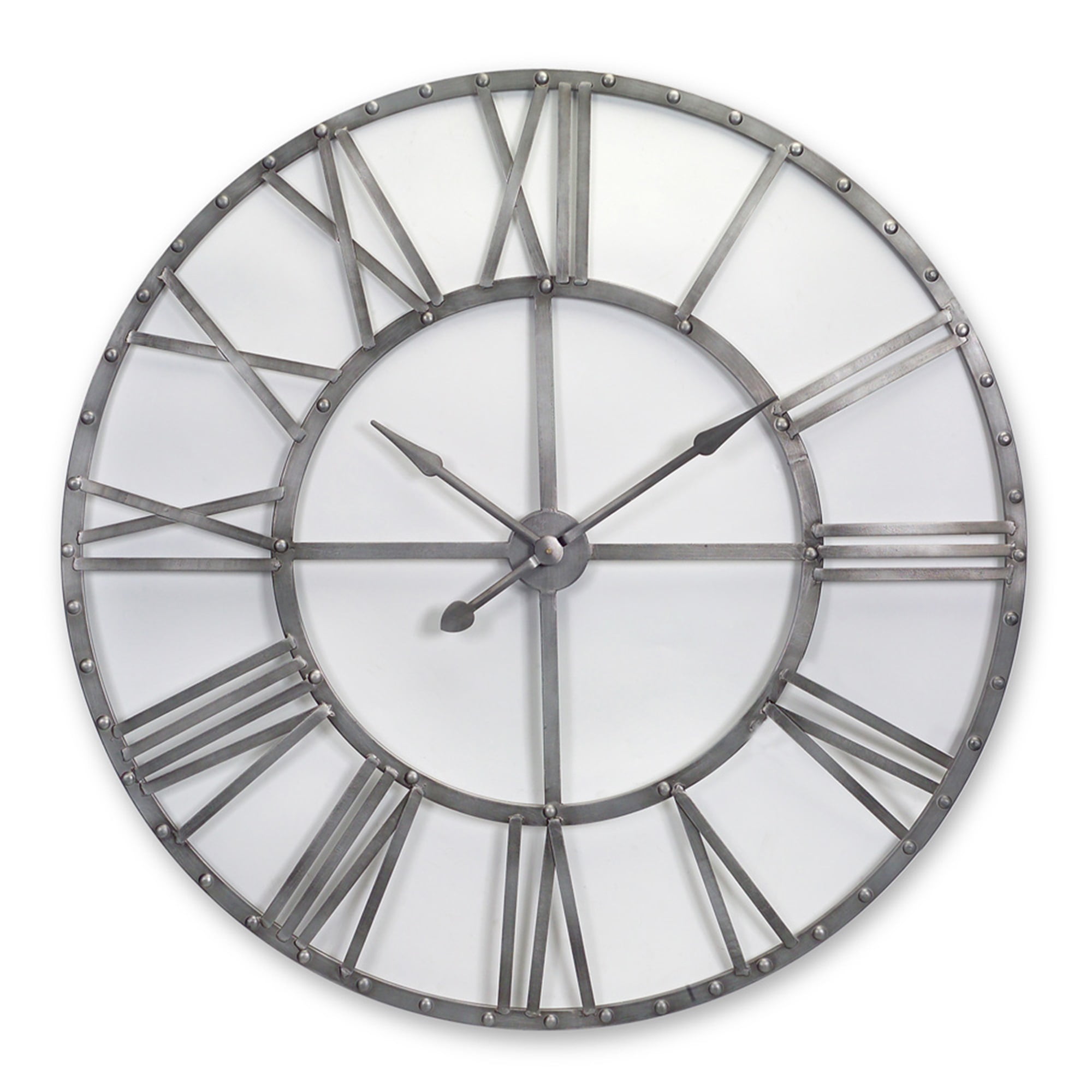 Oversized Metal Wall Clock 46"D Metal (Requires 1 C Battery, Not Inlcuded)