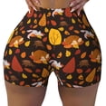thumbnail image 2 of Sikiie Autumn Forest Small Animals Lazy Workout Shorts Women Scrunch Butt Gym Shorts Seamless High Waist Tummy Control Yoga Biker Athletic Shorts-Large, 2 of 8