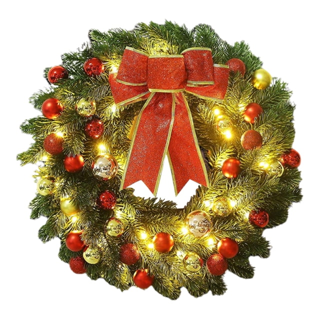 Navidad Con Cadena De Luces Led, Guirnalda Colgante De Navidad Artificial, Adorno De Pared, Año Nuevo, Casa, Tienda, Puerta, Suministros Para Árboles De Fiesta Methold HA042019-01
