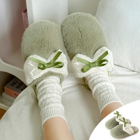 

Aueoeo Womans Slippers Women s Cute House Slippers for Ladies Memory Foam Indoor Slip on Fuzzy Slippers Bedroom Soft Home Shoes