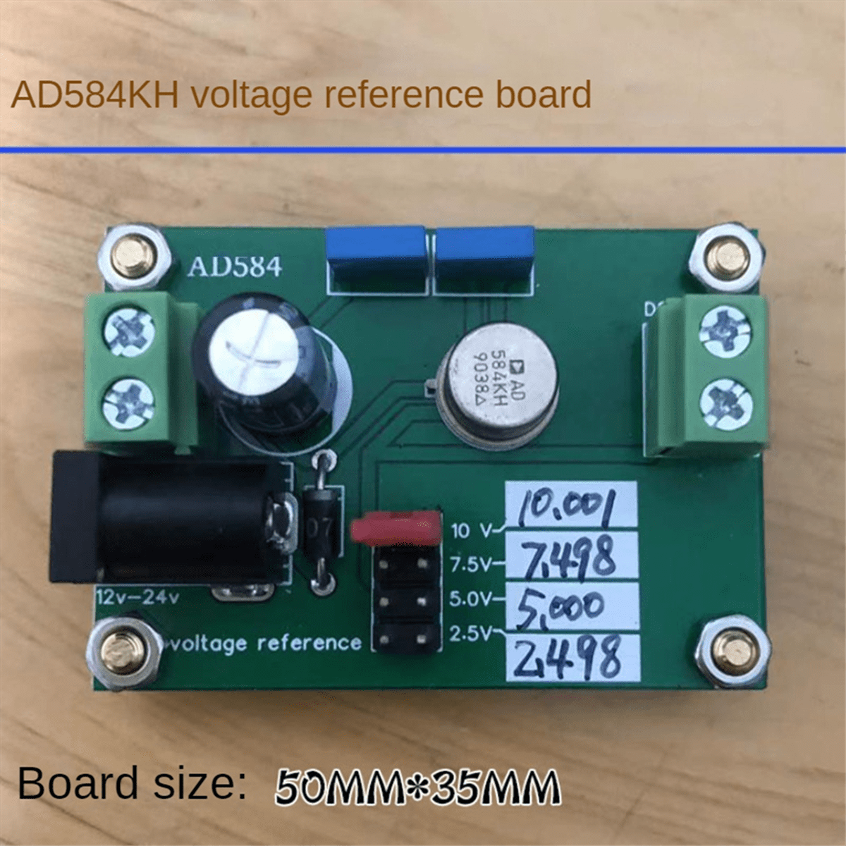AD584 Reference Voltage Source 10V AD584KH Voltage Reference Board Calibration for Multimeter Voltage Filter,1 x AD584KH Reference Voltage Board,green