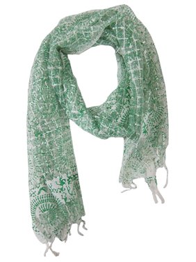 Yoga Scarf- Women Girl Tribal Printed Handloom Silk Scarf Shawl, Meditation Gift