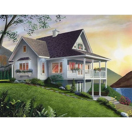 The House Designers: THD-1143 Builder-Ready Blueprints to Build a Country House Plan with Walkout Basement Foundation (5 Printed Sets)