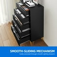 thumbnail image 2 of DEXTRUS Fluted 5-Drawer Dresser with Metal Stand for Bedroom, Metal Chest of Drawers, Black, 2 of 8
