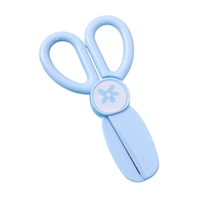 Child Safety Scissors Rounded Tip Plastic Kindergarten Paper Cutting Tool Colorful Manual Craft Scissors Kids Art Supply Labor Saving Design Blue Color W-847 Blue Boy Girl