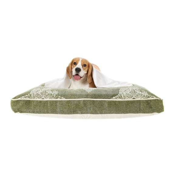 LR Home Medallion Stonewash Pillow Dog Bed with Removable Cover