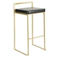 thumbnail image 4 of Fuji Stacker Fixed Height Barstool Set of 3 Gold, Bar Chairs Set of 3, Gold Bar Stools, Bar Stools Set of 3 Tall (Black Faux Leather), 4 of 6