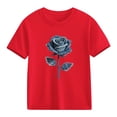 thumbnail image 2 of Piuwrlz Red Short Shirts Sleeve Toddler Girls Graphic T-Shirts Pullover Red Size 3 Years, 2 of 10