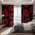 thumbnail image 2 of Red Lips Blackout Curtains for Bedroom/Living Room, Pinch Pleated Black Out Curtains, Modern Abstract Romantic Texture Aesthetic Room Darkening Window Drapes with Hooks 2 Panels, 59"x70", 2 of 8