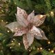thumbnail image 3 of Árbol de Navidad Adornos decorativos Decoración del árbol de Navidad rojo Flor artificial Flor de pascua dorada Brillo Flores de Navidad, 3 of 4