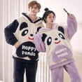 thumbnail image 2 of Conjunto de pijama de felpa de franela gruesa para hombre y mujer, ropa de dormir de manga larga, sudaderas con capucha de dibujos animados dulces, cálido, 7 estilos, Invierno, 2 of 3