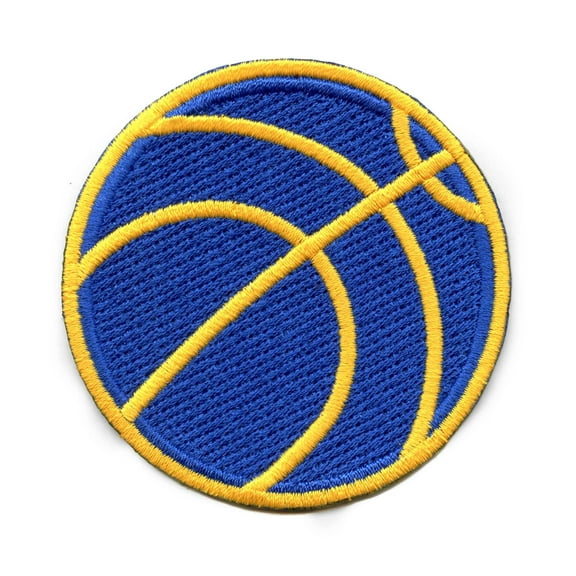 Basketball (Gold  Blue) Iron On Embroidered Patch