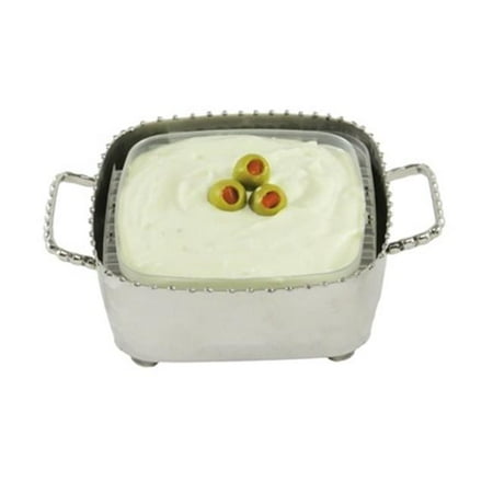 

1.75 x 4.5 x 4.5 in. Small Square Container Bowl with Drop Beaded Design